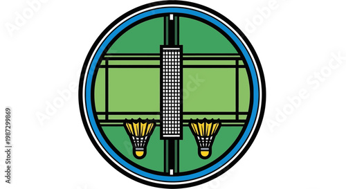 Illustration of a badminton court design.