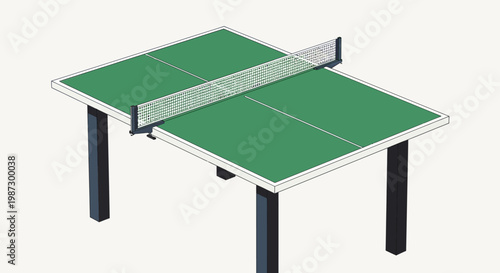 a green ping pong table with black legs.