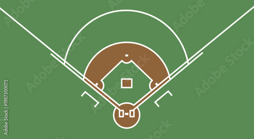 Baseball field layout with home plate.