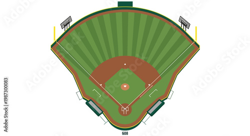 Aerial view of a baseball field.