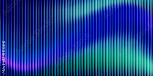 A mesmerizing abstract image featuring vertical lines in a gradient of colors including red, green, blue, and purple hues on a dark background