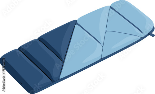 Realistic Blue Sleeping Bag Outdoor Camping Gear Equipment Isometric View Hiking Adventure Travel Vector Illustration