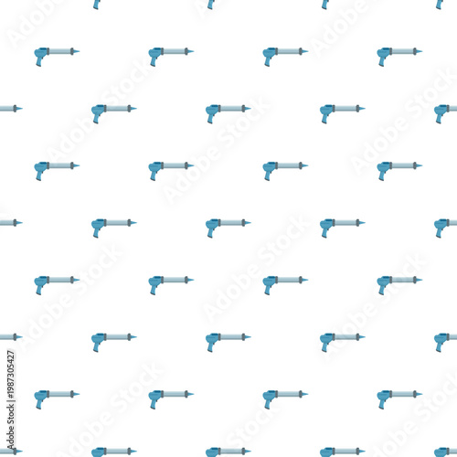 Caulking guns repeating across a white background, forming a seamless tools pattern