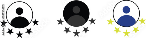 User Profile Rating and Feedback Icon Set.