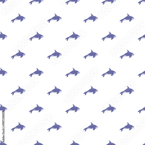 Orca whale killer whale pattern creating a repeating seamless background design