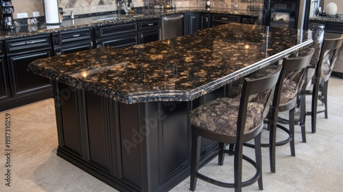 Dark modern kitchen bar area