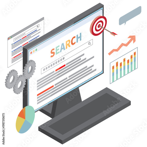 SEO対策イメージ　デスクトップパソコン