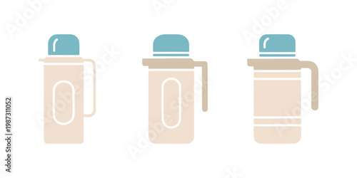 Vacuum flask icon pack with simple modern vector design.
