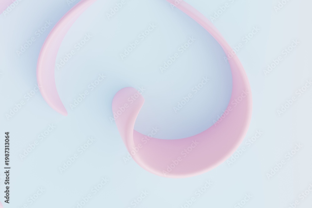 Fototapeta premium Soft abstract 3D swirl with pastel purple gradients and smooth flowing curves, creating a calm, elegant, and minimal modern background.