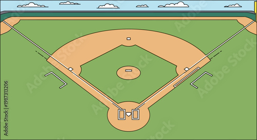 a baseball field with green grass.