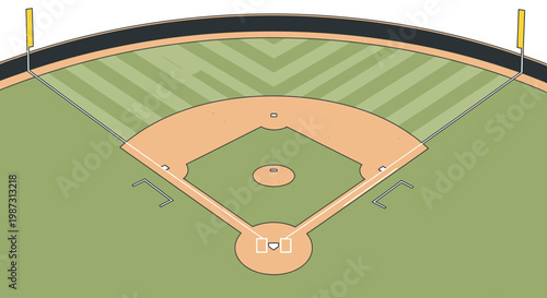 Aerial view of a baseball field.