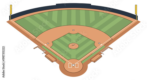 Aerial view of a baseball field.