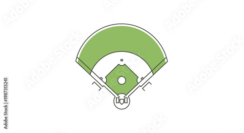 Baseball field layout illustration.