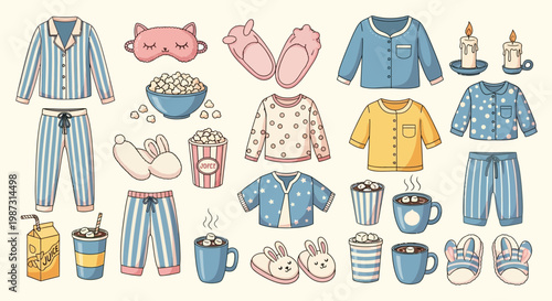 Cozy Pajamas Sleepwear and Hot Drinks Collection