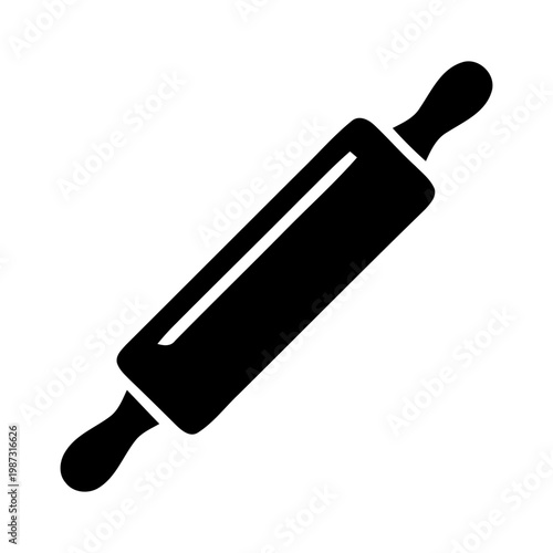 Black Silhouette of a Rolling Pin.