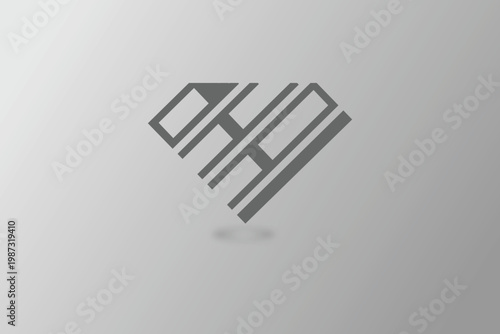 Abstract Geometric Heart Logo Design
