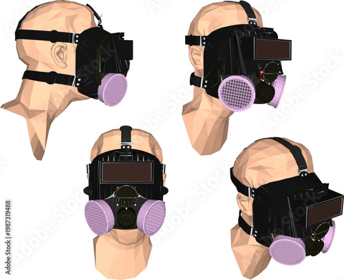 Vector sketch illustration of Safety Respirator Half Face Dust Mask design to prevent infectious diseases