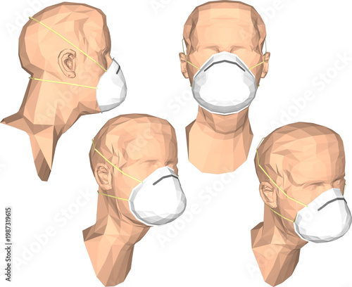 Vector sketch illustration of Safety Respirator Half Face Dust Mask design to prevent infectious diseases