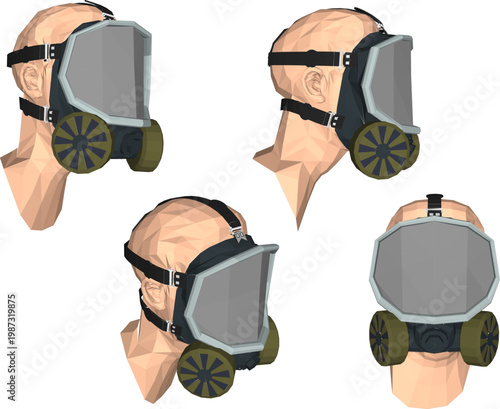 Vector sketch illustration of Safety Respirator Half Face Dust Mask design to prevent infectious diseases