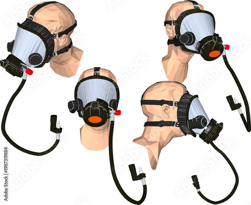 Vector sketch illustration of Safety Respirator Half Face Dust Mask design to prevent infectious diseases 