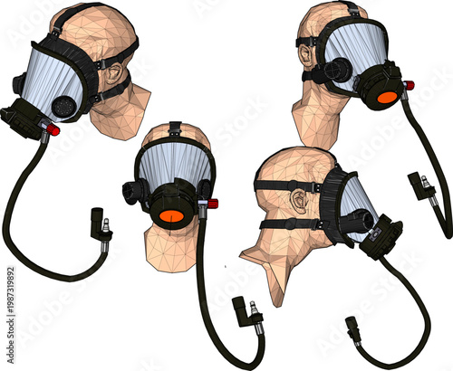 Vector sketch illustration of Safety Respirator Half Face Dust Mask design to prevent infectious diseases