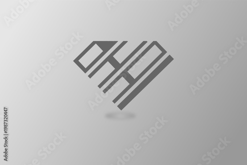 Abstract Geometric Heart Logo Design