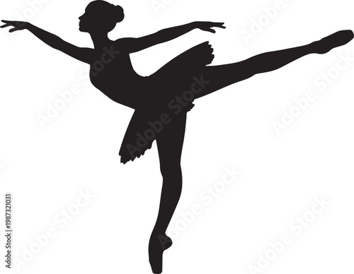 Silhouette of a ballerina dancing in a graceful pose