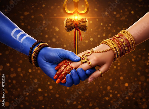 Divine union of Shiv Shankar Mahadev and Mata Parvati Shivshakti celebrated with devotion on the sacred festival of Mahashivratri night