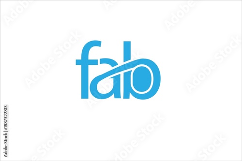 Modern Minimalist Fab Letter Logo Design in Blue