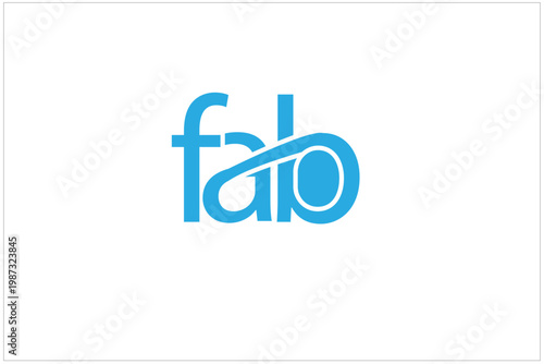 Modern Minimalist Fab Letter Logo Design in Blue