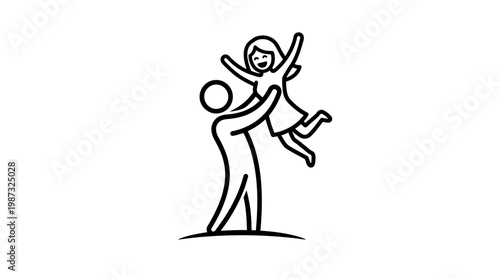 Father Holding Up Happy Daughter In The Air