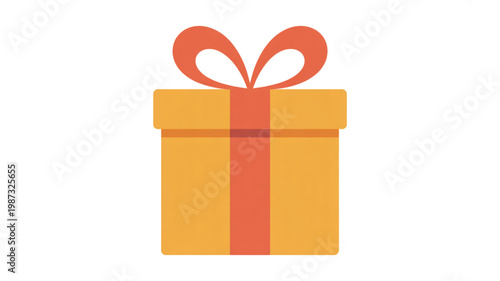 A beautifully wrapped gift box with a red ribbon on a white background