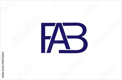 Creative Fab Typography Logo with Modern Blue Minimal Style