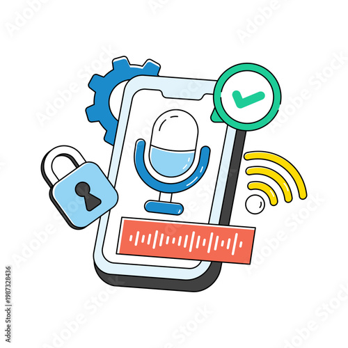 Trendy design icon of mobile voice message 