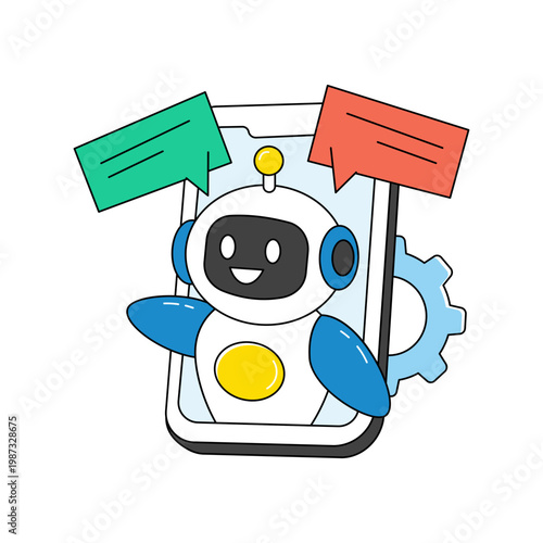 Editable design icon of chatbot assistant 