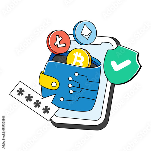 Premium download icon of digital wallet 