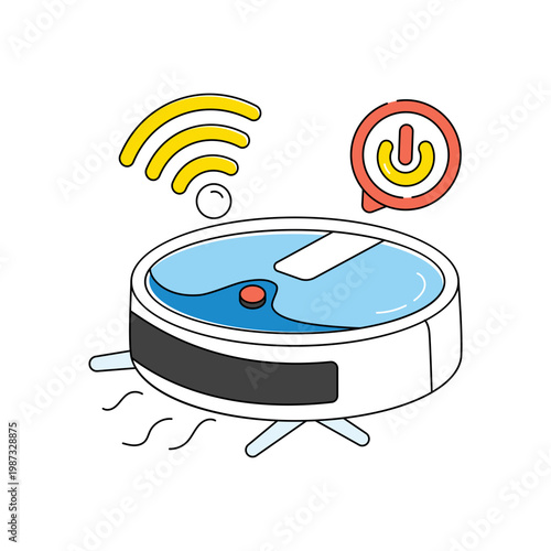 Trendy vector design icon of smart roomba