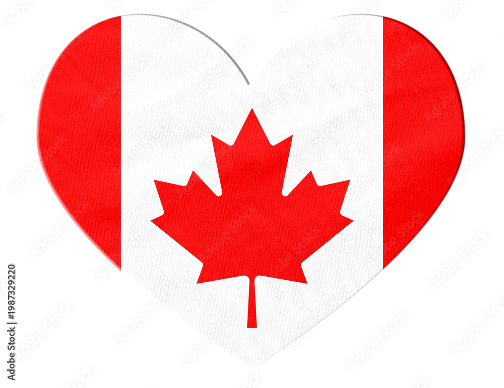 Fototapeta premium Canada flag heart shape representing national identity