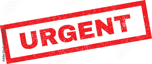 Red urgent stamp on white background for immediate attention