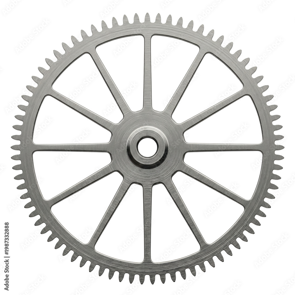 Fototapeta premium Watch Mechanism Components Metal Gear Wheel Isolated for Horology Repair and Precision Engineering