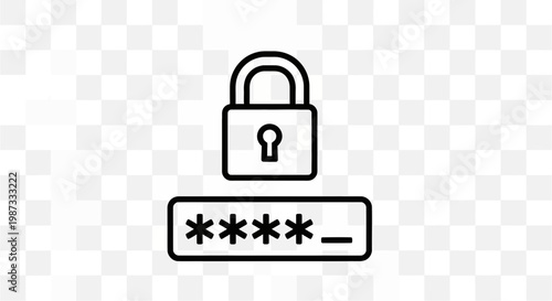 Security lock icon with password field representing data protection and digital privacy measures