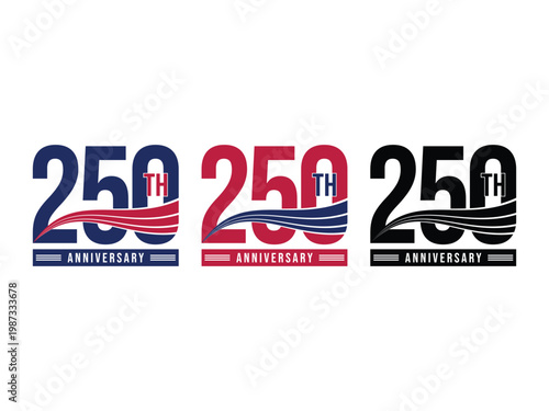 creative celebrating 250 years america anniversary design with patriotic element, isolated on transparent background