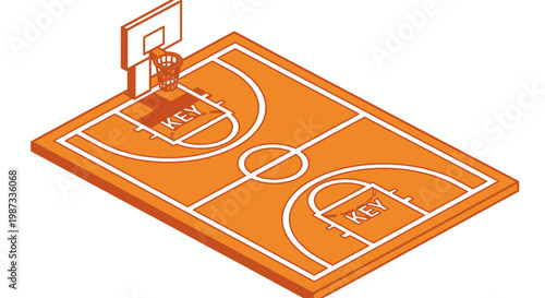 A vintage label vector illustration featuring a basketball target symbol and business success icon design for a sports game sign concept