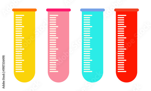 Illustration of a laboratory measuring cylinder, designed in a flat style. Simple design of a laboratory measuring cylinder. Science icon.