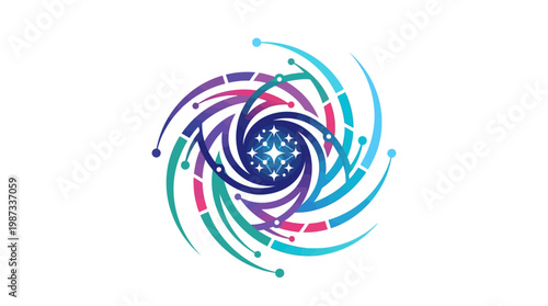 Abstract Whirlwind Design with Flowing Lines and Dots