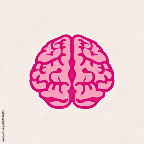 Abstract pink brain symbol on a light background