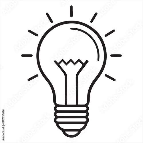 minimal light bulb idea symbol clean vector icon