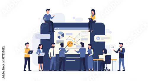 Business people analyzing data charts.