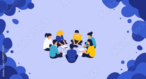 Diverse group of people meeting.