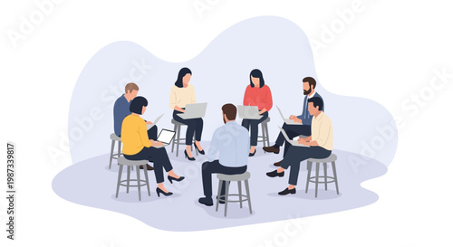 Diverse group of people meeting.